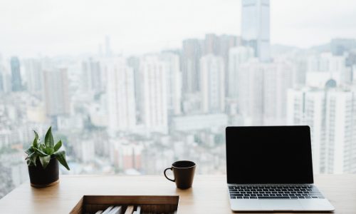 business space for working from home in the concept of social distancing